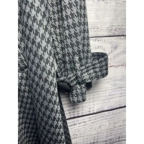 Fever Black And Gray Witchy Grunge Indie Overcoat Size M 3 Button W/ Pocket - Picture 6 of 10